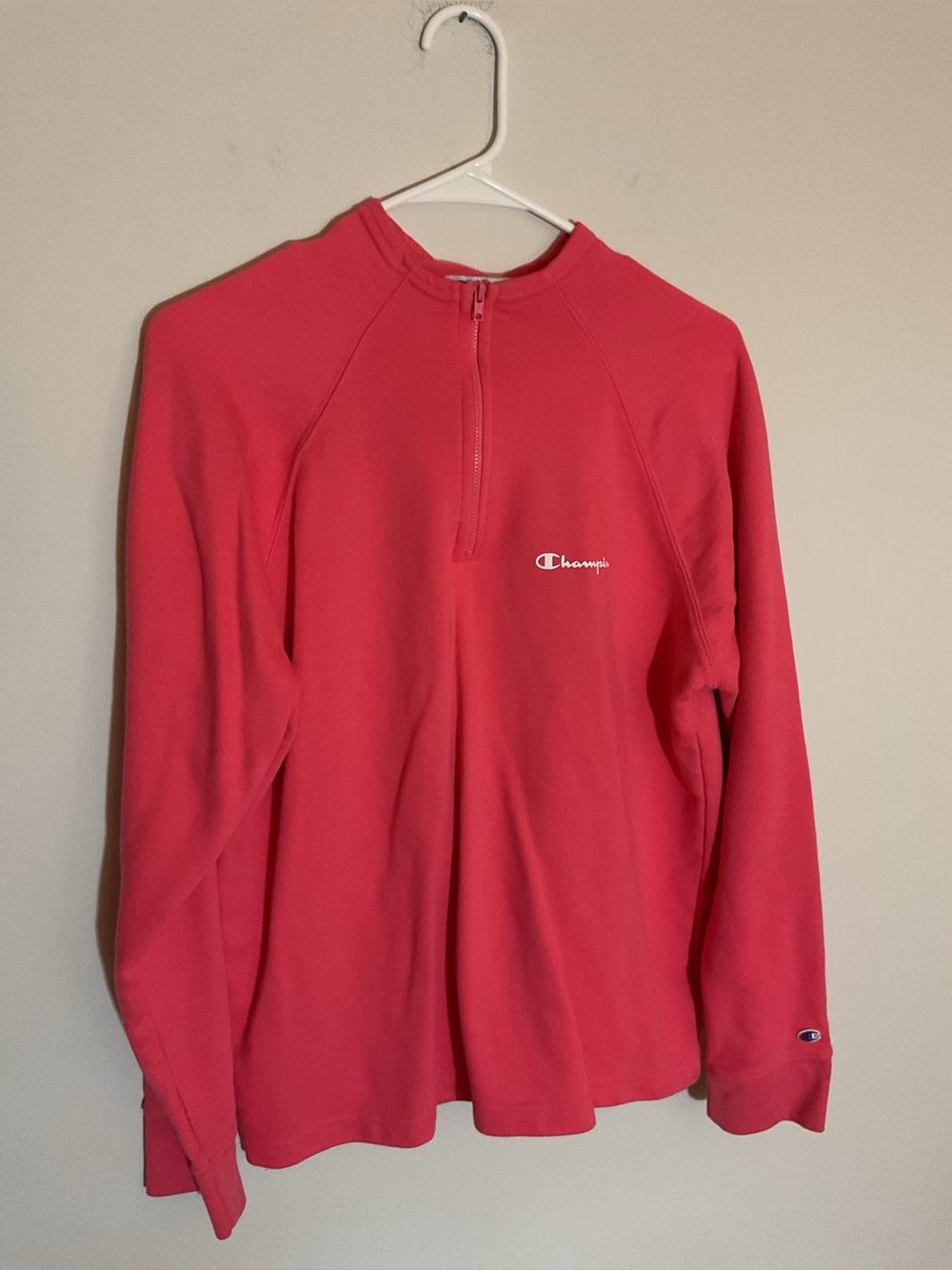 Champion Coral-Red Half-Zip Pullover